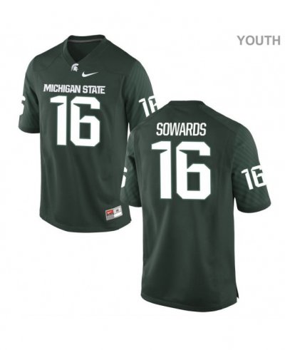 Youth Brandon Sowards Michigan State Spartans #16 Nike NCAA Green Authentic College Stitched Football Jersey DR50G81FL